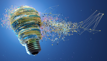 Researcher looking through a microscope