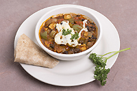 bowl of vegetarian tofu chili