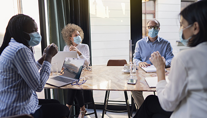 Social gathering while wearing facemasks