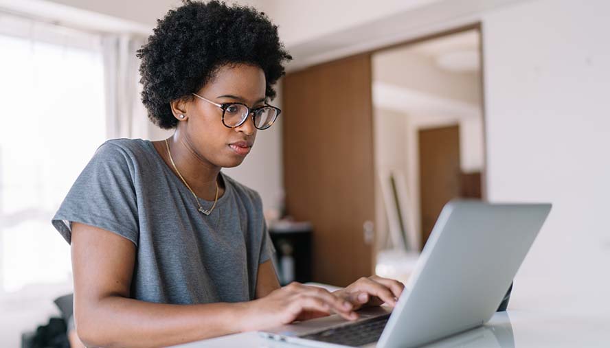 Woman on a laptop