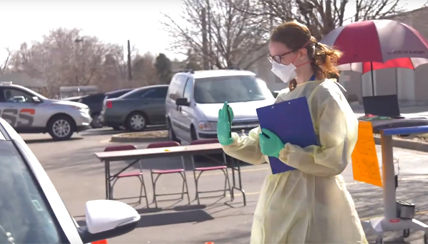 Drive-thru COVID testing